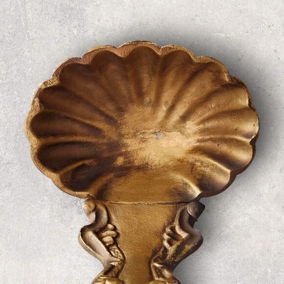 Vintage Gold Cast Metal Ladle Wall Planter Spoon Dipper MCM 17" Kitchen Decor - Picture 7 of 10